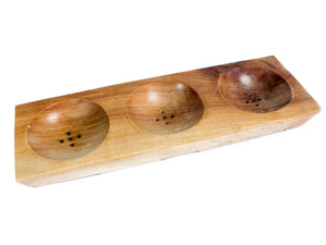 Three Bay Mahogany Soap Dish